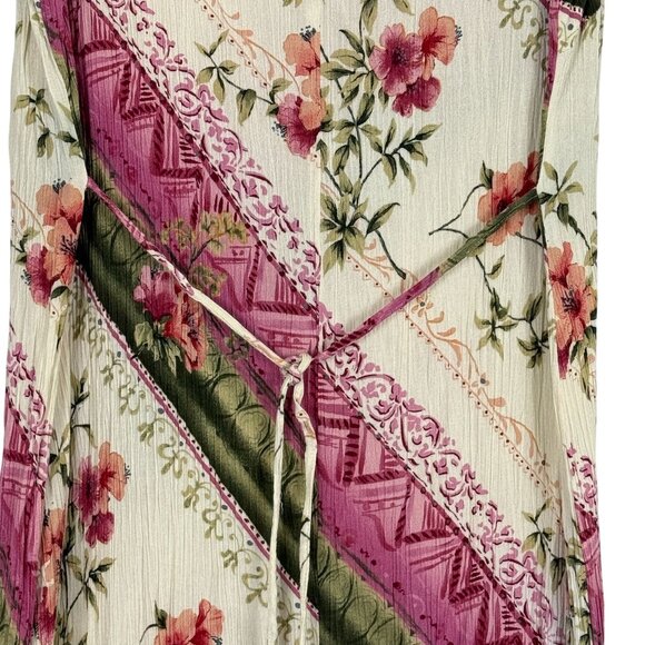 Dressbarn Sleeveless Floral Crinkle Dress & Knit Cardigan Set Sz 14 Embroidered - Picture 6 of 9